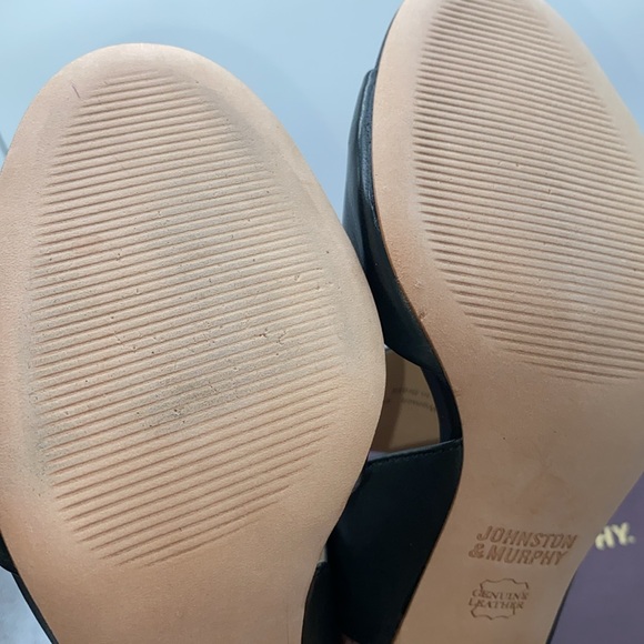 Johnston & Murphy Blaire Sandals Block Heels Black Glove Leather Size 6 1/2 - Picture 6 of 14